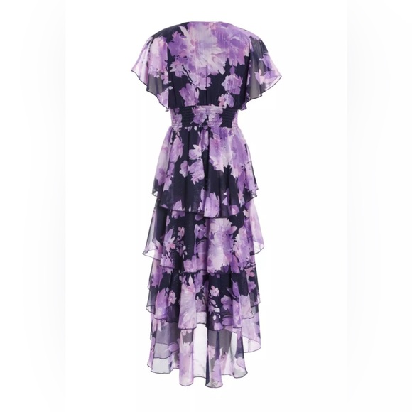 Flattering Navy Floral Tiered Midi Dress - Picture 2 of 5